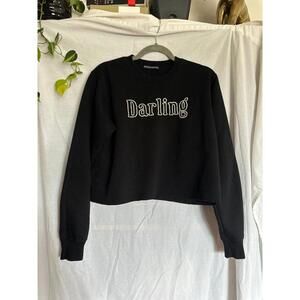 Embroidered Darling Crop Sweatshirt